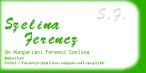 szelina ferencz business card